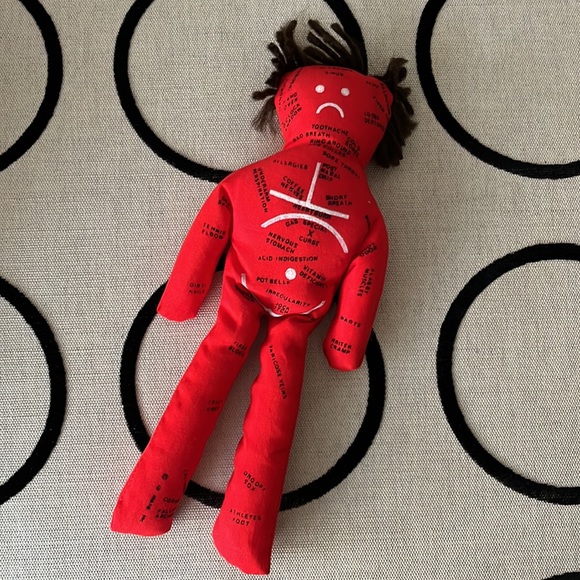 Vintage Red Voodoo Doll Plush Toy - Picture 1 of 9